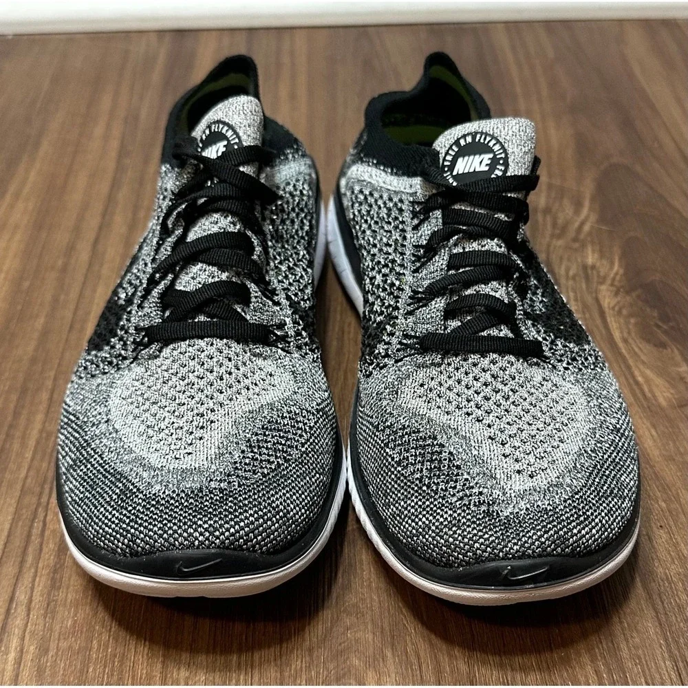Nike Free RN Flyknit 2018 Oreo Black Running Shoes (942838-101) Men Sz 7.5